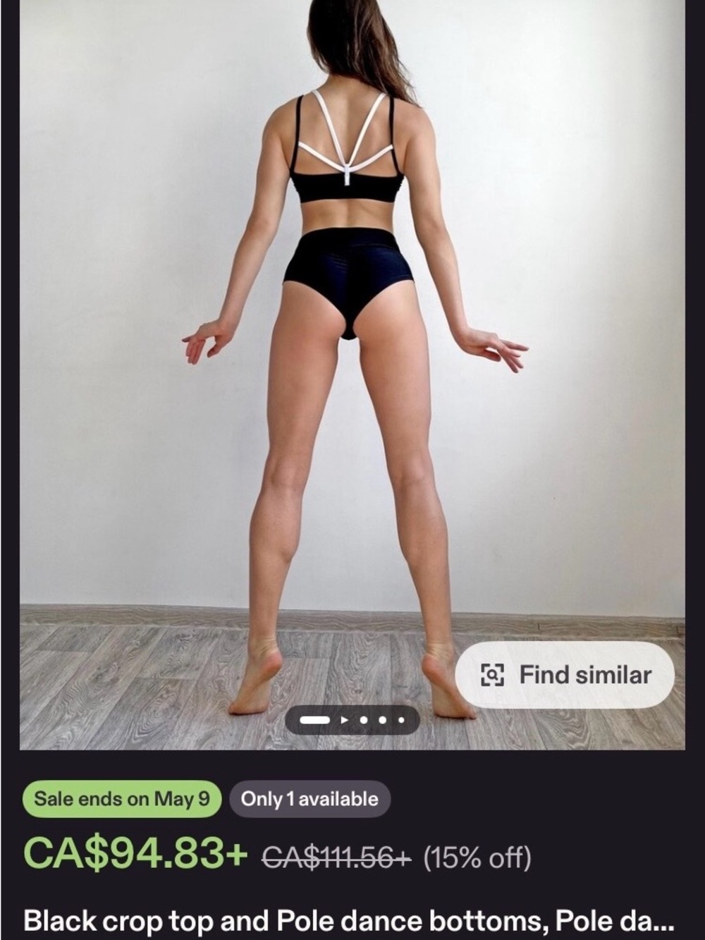 Pole dance set strappy bra and cheeky bottoms